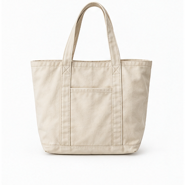 Bolso tote vintage de lona sobre fondo blanco